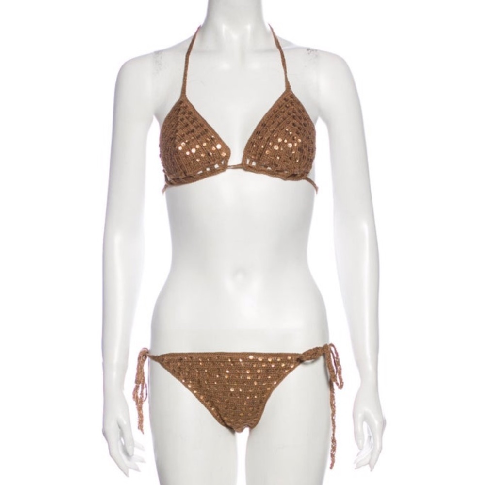 Anna Kosturova Sequin Embellishment Bikini, Medium